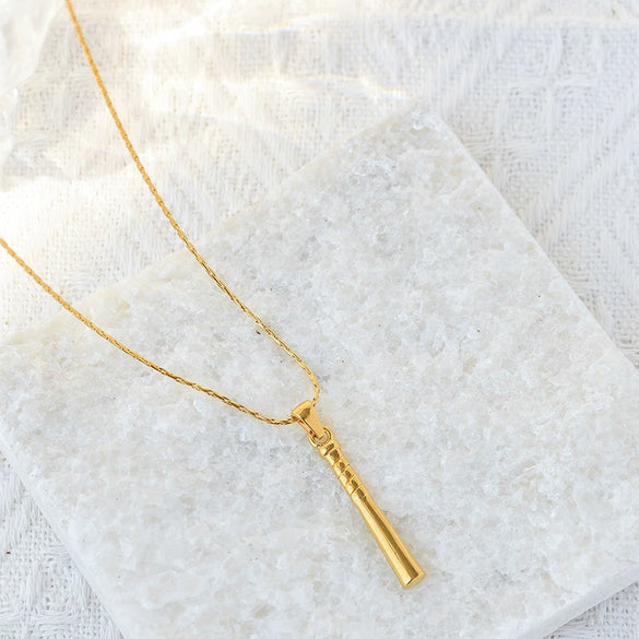 Sports Style Stainless Steel And Titanium Steel Electroplating Stick Pendant Collarbone Chain Necklace Jewelry For Women