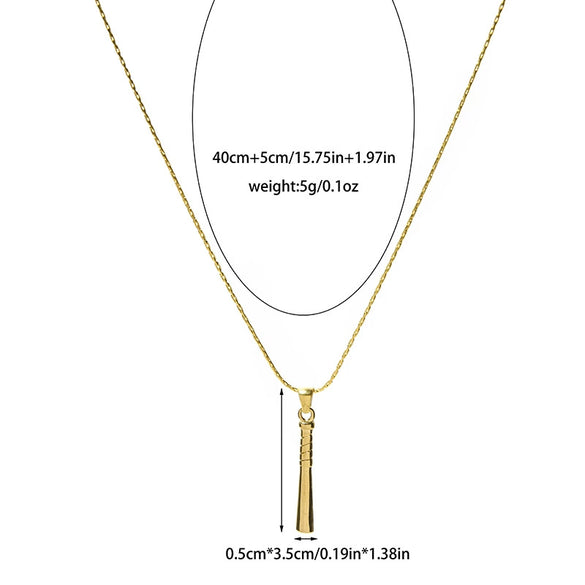 Sports Style Stainless Steel And Titanium Steel Electroplating Stick Pendant Collarbone Chain Necklace Jewelry For Women