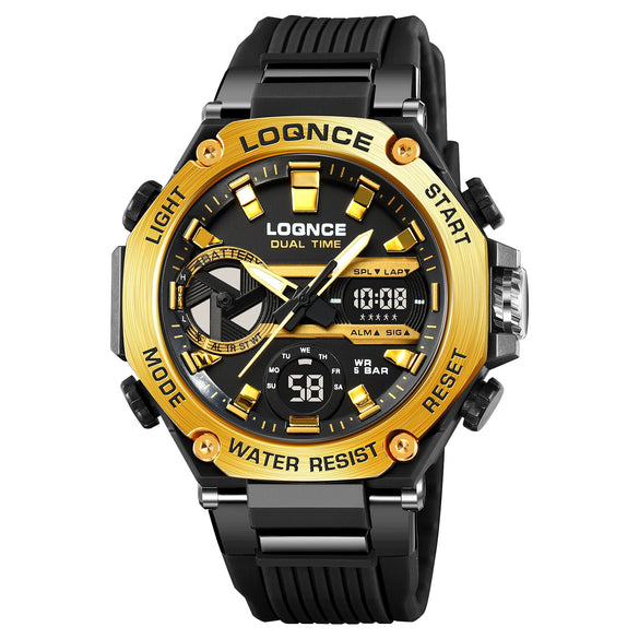 Sports Watch Abs Alloy Case Pu Strap High Transparent Resin Mirror Round Dial Geometric Style Multifunctional Luminous