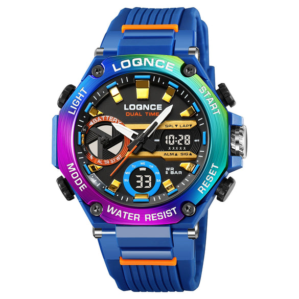 Sports Watch Abs Alloy High Transparent Resin Pu Luminous Multifunctional Waterproof Round Octagonal Personality Geometric