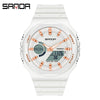 Sports Watch Metal Case Plastic Strap Octagonal Round Dial Luminous Alarm For Youth