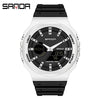 Sports Watch Metal Case Plastic Strap Octagonal Round Dial Luminous Alarm For Youth