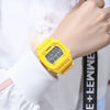 Sports Watch Plastic Silicone Stainless Steel Square Rectangle Luminous Electronic Alarm Couple Watch For Middle School Students