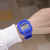 Sports Watch Plastic Silicone Stainless Steel Square Rectangle Luminous Electronic Alarm Couple Watch For Middle School Students