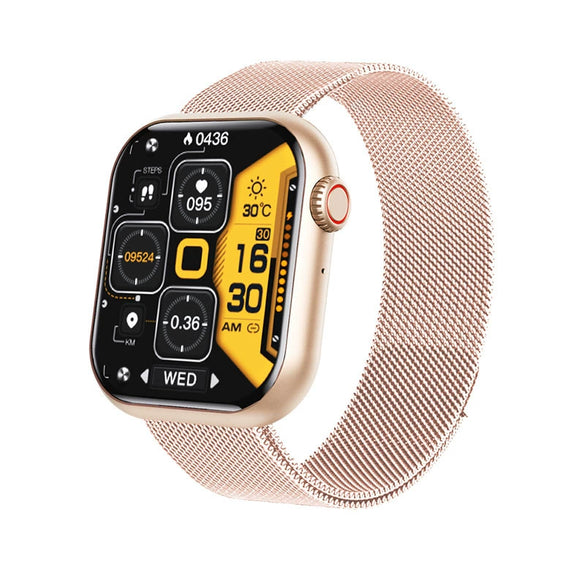 Sports Watch Square Dial Environmental Silicone Strap Blood Oxygen Test Touch Push Button Operation Magnetic Attraction Charging