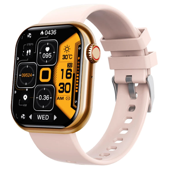 Sports Watch Square Dial Environmental Silicone Strap Blood Oxygen Test Touch Push Button Operation Magnetic Attraction Charging