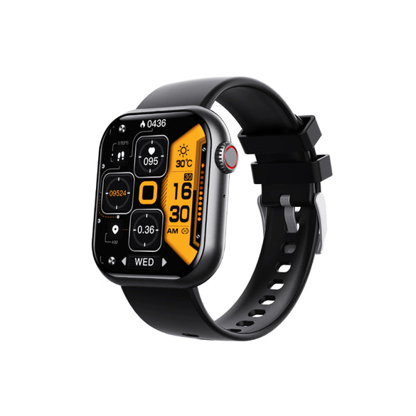 Sports Watch Square Dial Environmental Silicone Strap Blood Oxygen Test Touch Push Button Operation Magnetic Attraction Charging