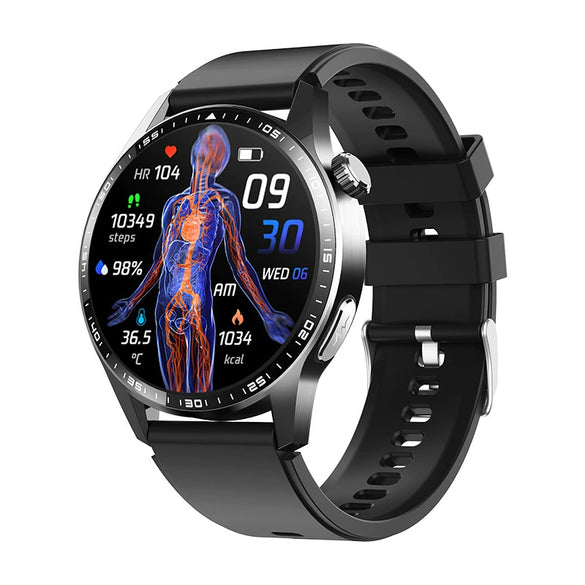 Sports Watch Titanium Alloy Environmentally Friendly Silicone Round For Men With Blood Oxygen Detection Bluetooth
