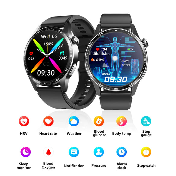 Sports Watch Titanium Alloy Environmentally Friendly Silicone Round For Men With Blood Oxygen Detection Bluetooth