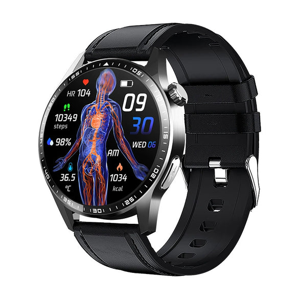 Sports Watch Titanium Alloy Environmentally Friendly Silicone Round For Men With Blood Oxygen Detection Bluetooth