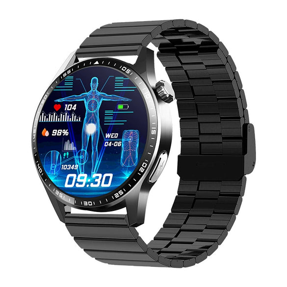 Sports Watch Titanium Alloy Environmentally Friendly Silicone Round For Men With Blood Oxygen Detection Bluetooth