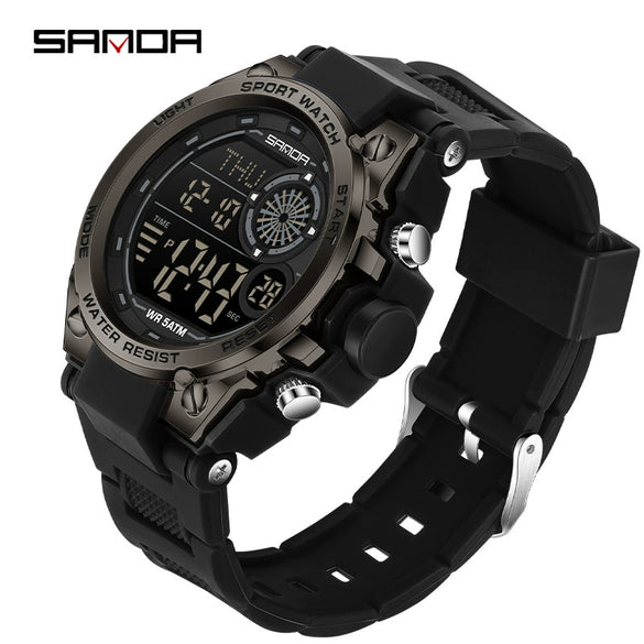 Sports Watch Tpu Strap Abs Case Round Dial Chic Style For Student