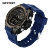 Sports Watch Tpu Strap Abs Case Round Dial Chic Style For Student