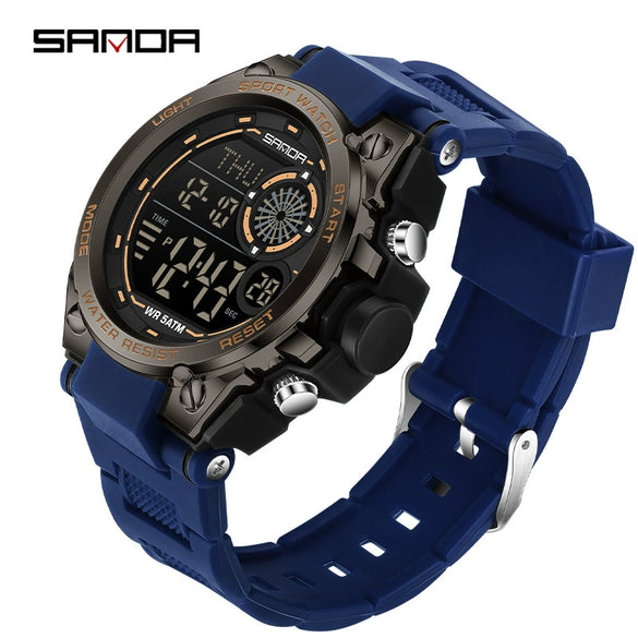 Sports Watch Tpu Strap Abs Case Round Dial Chic Style For Student