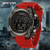 Sports Watch Tpu Strap Abs Case Round Dial Chic Style For Student
