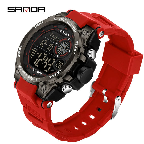 Sports Watch Tpu Strap Abs Case Round Dial Chic Style For Student