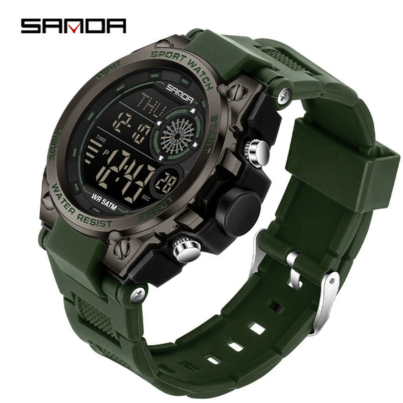 Sports Watch Tpu Strap Abs Case Round Dial Chic Style For Student