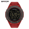 Sports Watch Zinc Alloy Abs Case Tpu Strap Round Dial Simple Geometric Style