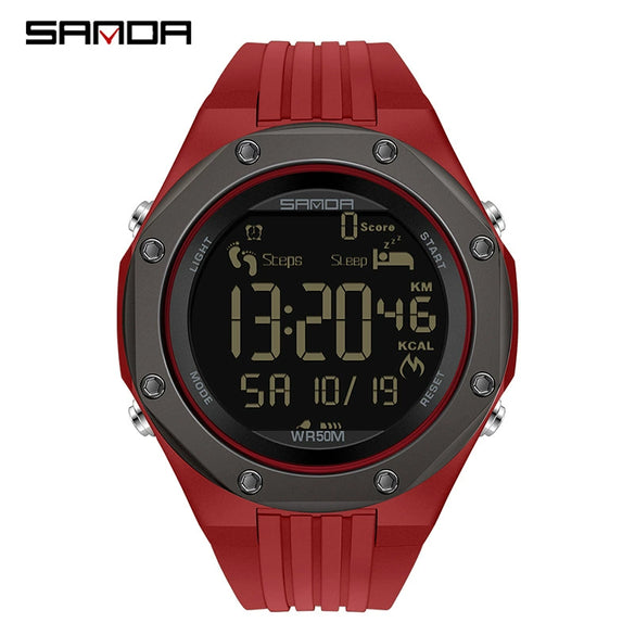 Sports Watch Zinc Alloy Abs Case Tpu Strap Round Dial Simple Geometric Style