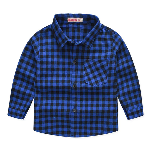 Spring And Autumn New Children'S Clothing Wholesale European And American Boys' Plaid Shirt Brushed Children Children'S Shirt