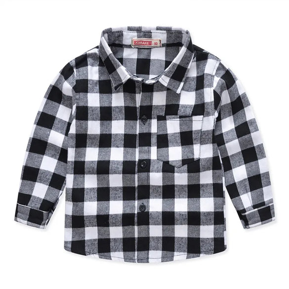 Spring And Autumn New Children'S Clothing Wholesale European And American Boys' Plaid Shirt Brushed Children Children'S Shirt