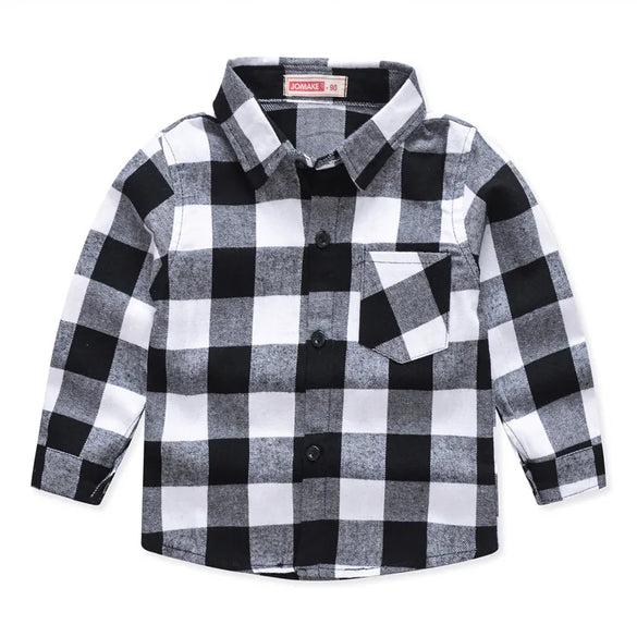 Spring And Autumn New Children'S Clothing Wholesale European And American Boys' Plaid Shirt Brushed Children Children'S Shirt
