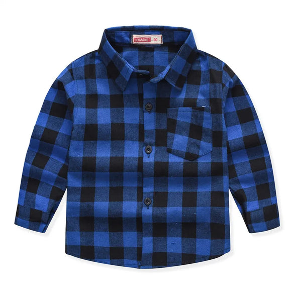Spring And Autumn New Children'S Clothing Wholesale European And American Boys' Plaid Shirt Brushed Children Children'S Shirt