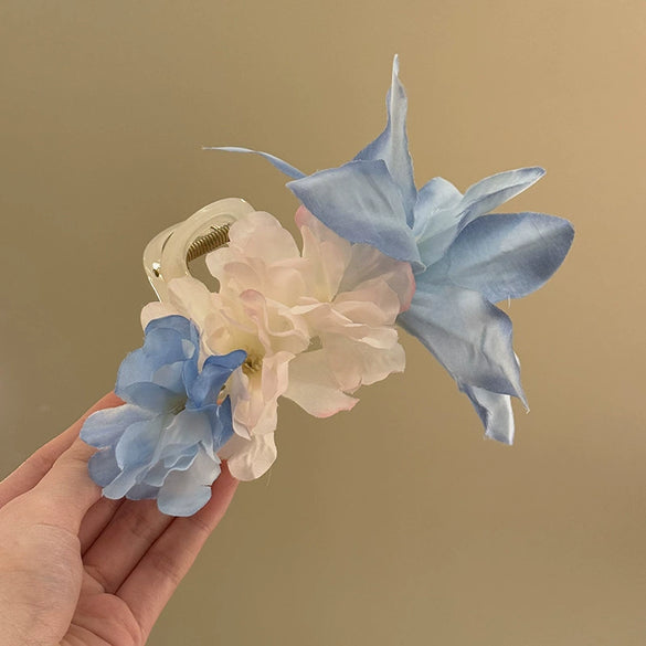 Spring Fashion Cloth Flower Hairpin Women's Shark Clip Grab Clip Manual Made Hair Accessories