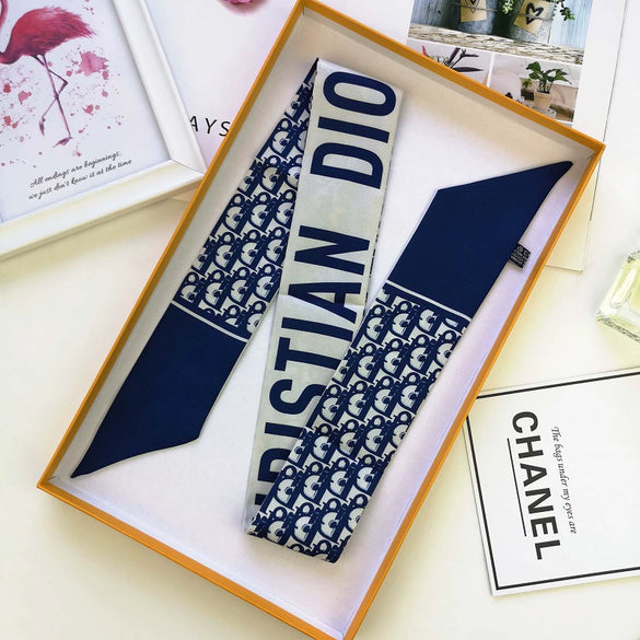 Spring Imitation Silk Scarf Ribbon Decorative Hair Band Medium Length Women’s Versatile Neck Scarf Bag Handle Wrap