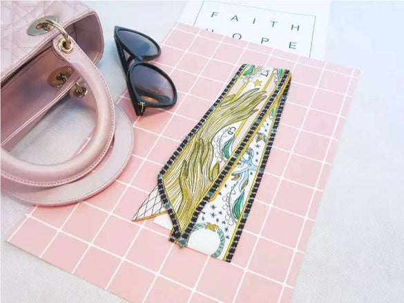 Spring Imitation Silk Scarf Ribbon Decorative Hair Band Medium Length Women’s Versatile Neck Scarf Bag Handle Wrap