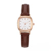 Square Alloy Case Imitation Leather Strap Quartz Watch For Girls Simple Elegant And Leisure Style