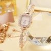Square Alloy Ladies Quartz Bracelet Watch Leisure Style