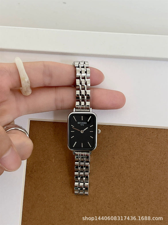 Square Alloy Steel Belt Quartz Women's Light Luxury Simple Fashion Watch