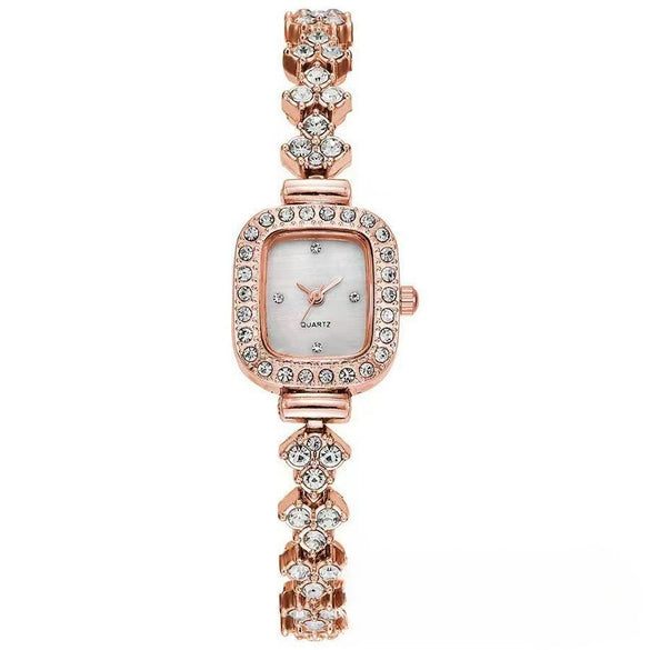 Square Alloy Women's Quartz Bracelet Watch Fashion Style Rectangular Dial