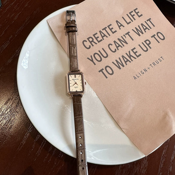 Square Alloy Women's Watch Elegant Casual Style For High School Students