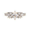 Square Bag Imitation Moissanite Ring Copper Material Geometric Pattern Inlaid Zircon Women's Ring