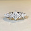 Square Bag Imitation Moissanite Ring Copper Material Geometric Pattern Inlaid Zircon Women's Ring