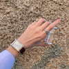 Square Belt Couple Wristwatch Retro Artistic Leisure Style Metal Case Ordinary Glass Mirror Women's Watch