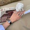 Square Belt Couple Wristwatch Retro Artistic Leisure Style Metal Case Ordinary Glass Mirror Women's Watch