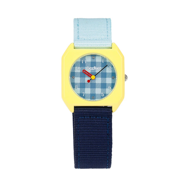 Square Casual Alloy Textile And Stainless Steel Watch With Spiral Crown And Mineral Reinforced Mirror For Students