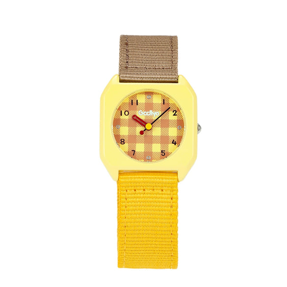 Square Casual Alloy Textile And Stainless Steel Watch With Spiral Crown And Mineral Reinforced Mirror For Students