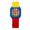 Square Casual Alloy Textile And Stainless Steel Watch With Spiral Crown And Mineral Reinforced Mirror For Students