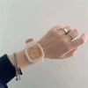 Square Casual Plastic And Silicone Fashion Student Sports Watch