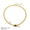 Square Color Zircon Jewelry Set Stainless Steel Geometric Light Luxury Electroplated Necklace And Bracelet For Women
