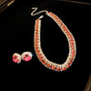 Square Copper Earrings Necklace Twopiece Set With Diamondencrusted Geometric Design For Women