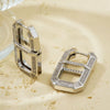 Square Copper Inlaid Zircon Geometric U Shaped Electroplated Earrings For Women