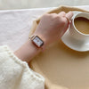 Square Dial Stainless Steel Wire Band Women's Retro Artistic Leisure Bracelet Watch