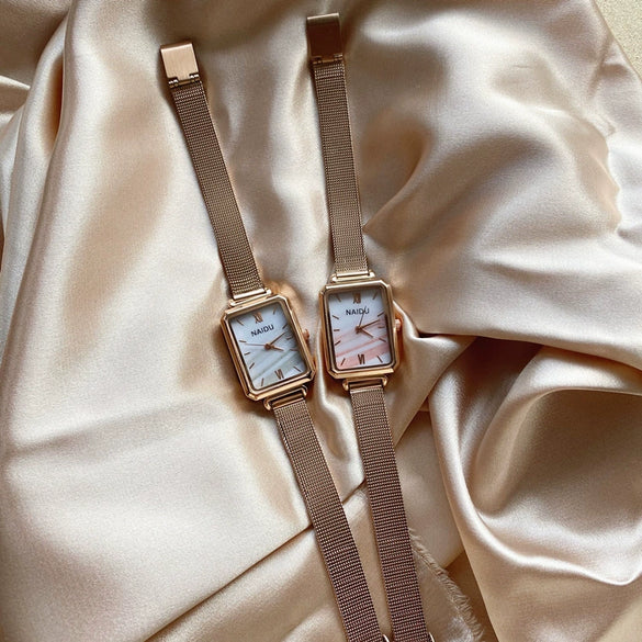 Square Dial Stainless Steel Wire Band Women's Retro Artistic Leisure Bracelet Watch