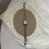 Square Diamond Bracelet Watch For Women Alloy Case Ordinary Glass Mirror Medieval Style