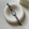 Square Diamond Bracelet Watch For Women Alloy Case Ordinary Glass Mirror Medieval Style